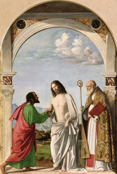 Der ungläubige Thomas mit St. Magnus, ca. 1504-05 von Giovanni Battista Cima da Conegliano
